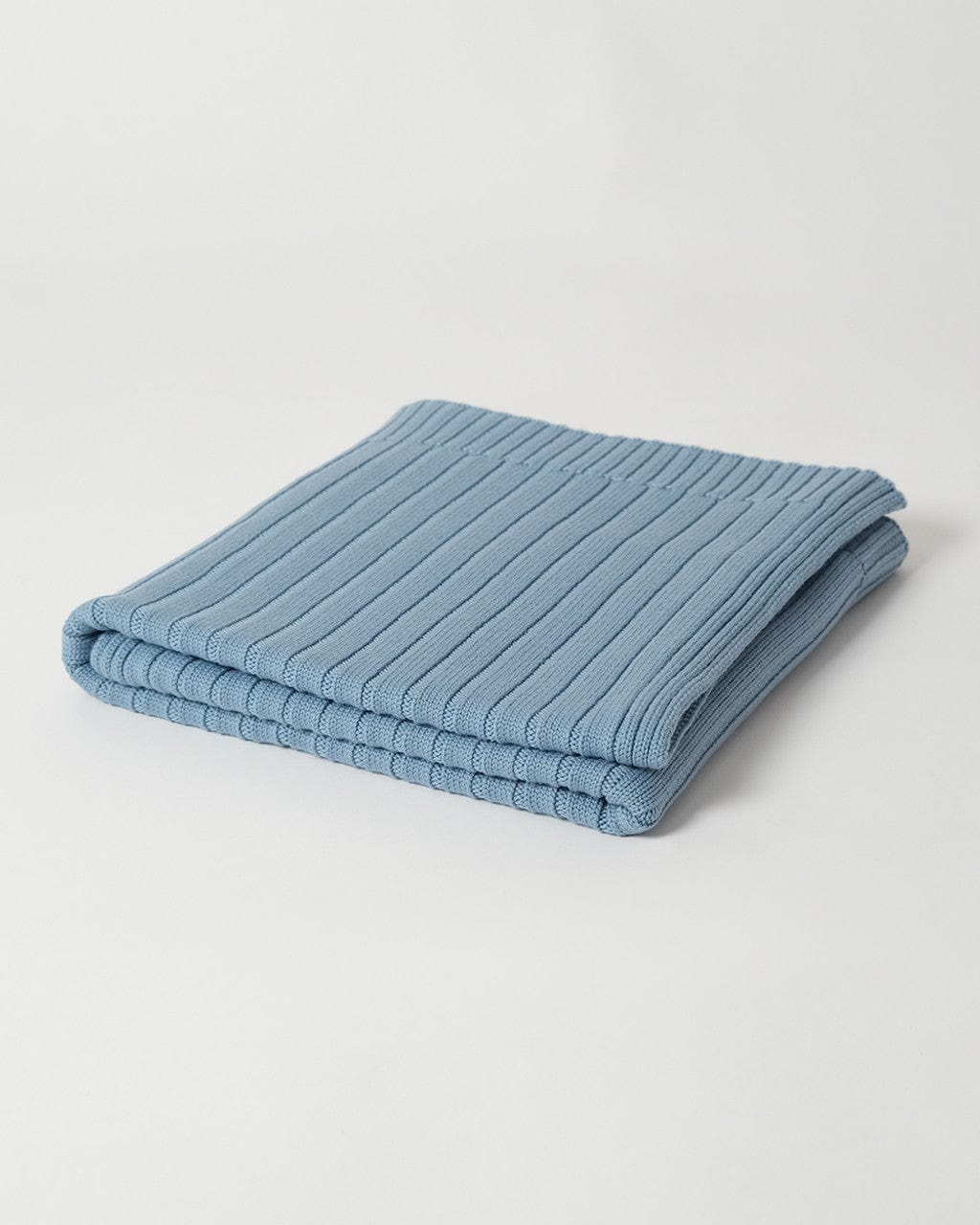 Babu Accessory Blanket Sky Blue Merino Rib Knit Blanket