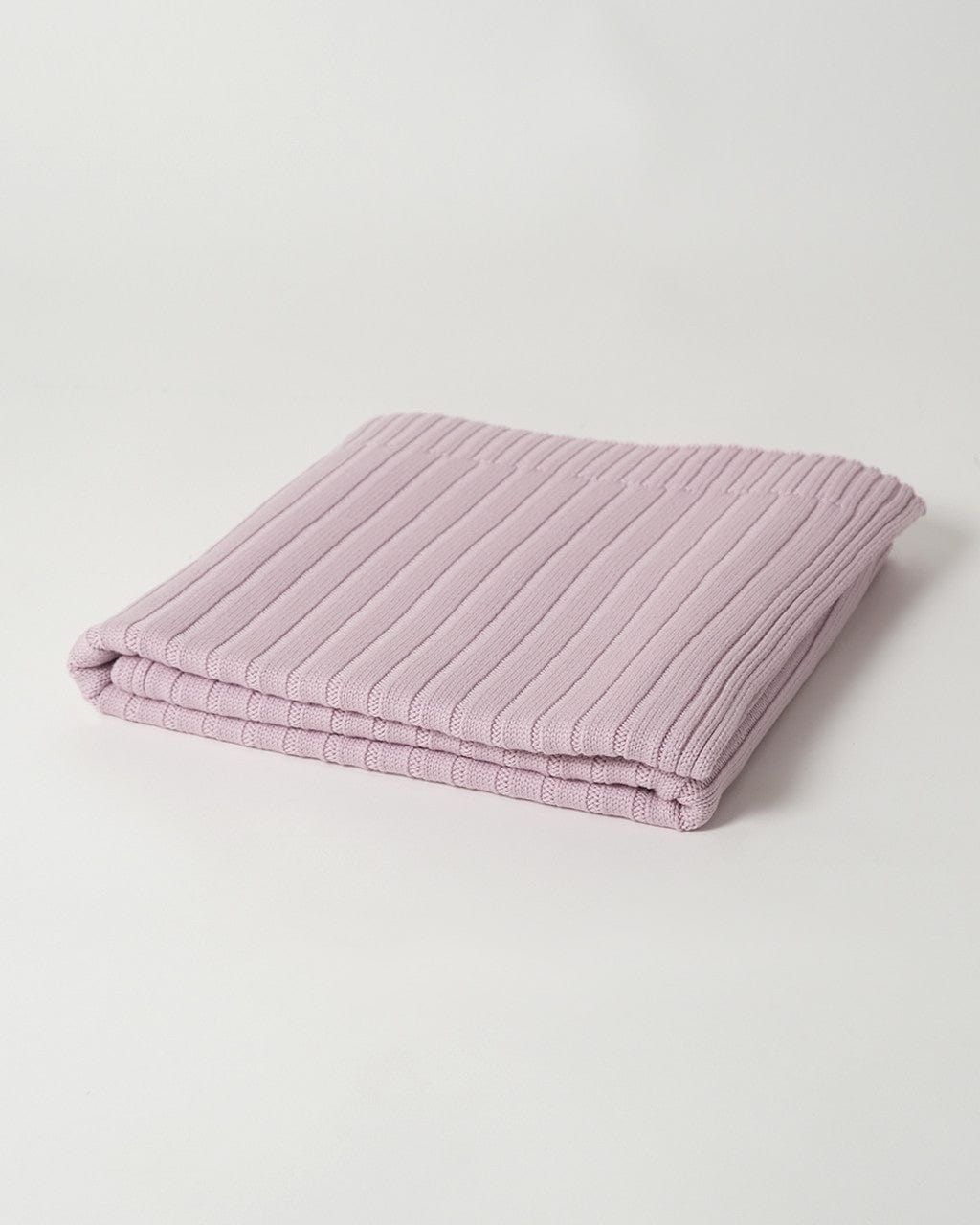 Babu Accessory Blanket Soft Mauve Merino Rib Knit Blanket