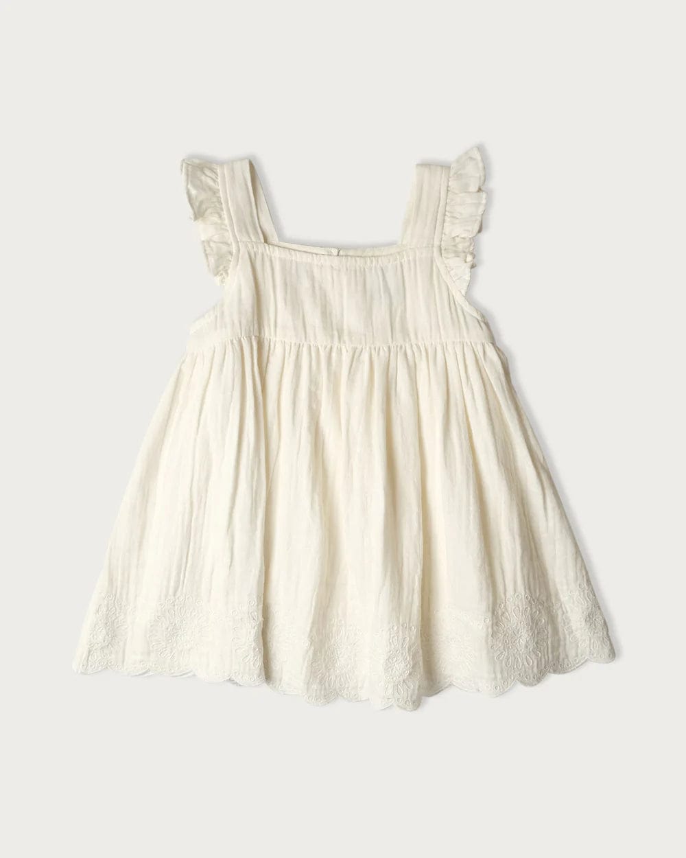 Babu Girls Dress Muslin Charlotte Dress Sleeveless - Vanilla