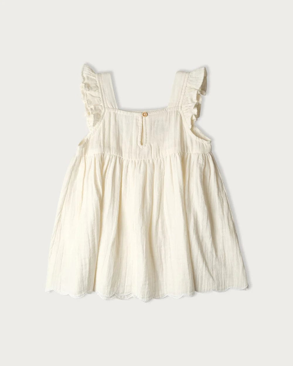 Babu Girls Dress Muslin Charlotte Dress Sleeveless - Vanilla