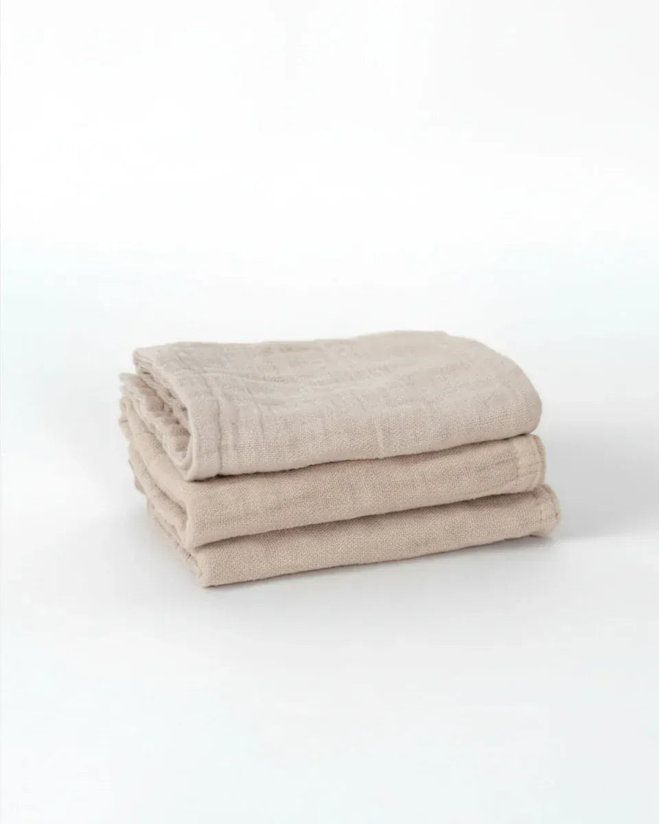 Babu Linen Bath Muslin Wash Cloth Set (3 pack)