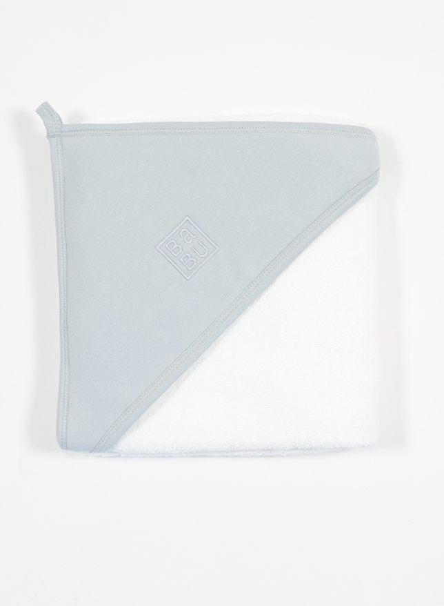 Babu Linen Bath Terry Hooded Baby Towel - Coastal Blue