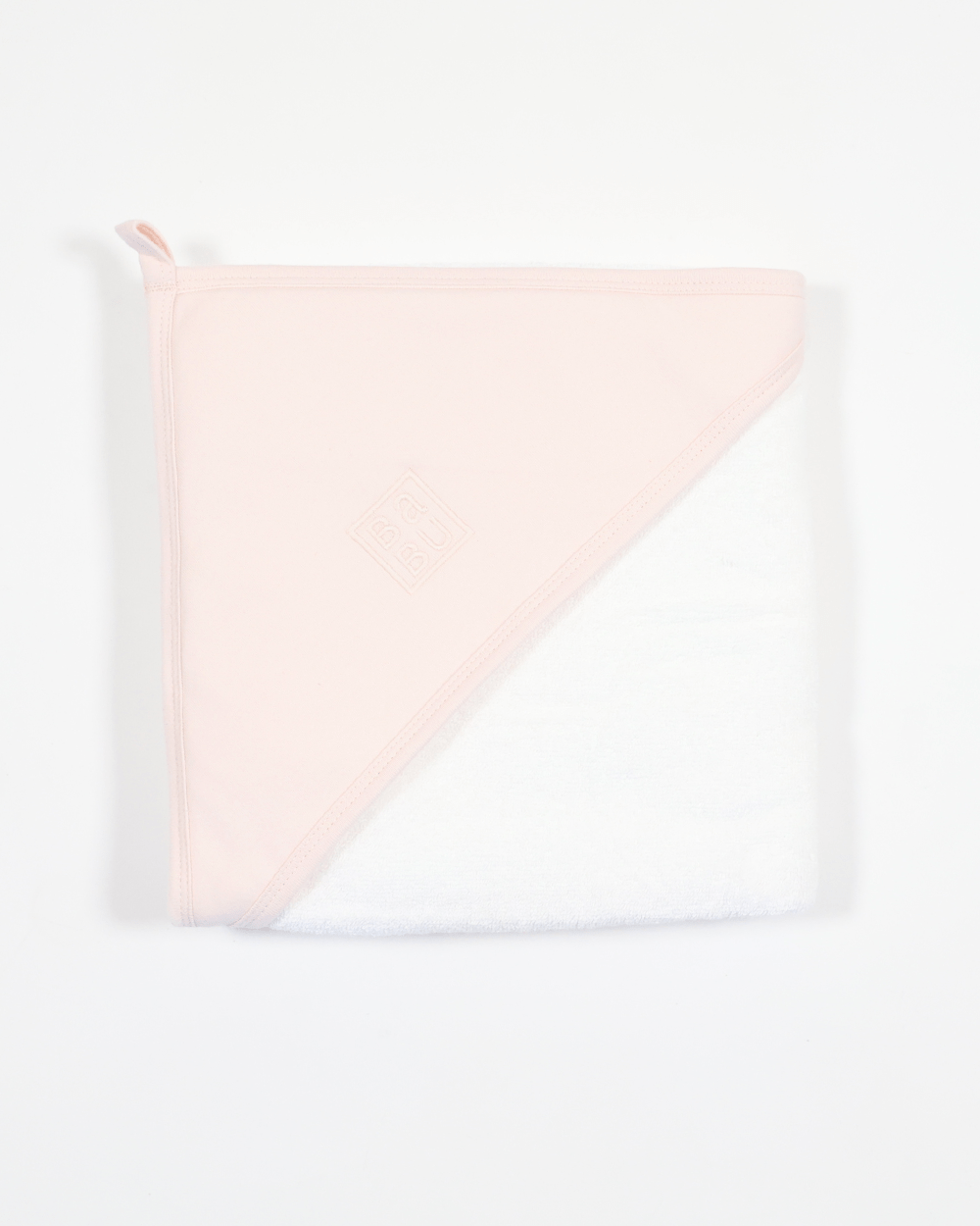 Babu Linen Bath Terry Hooded Baby Towel - Shell Pink