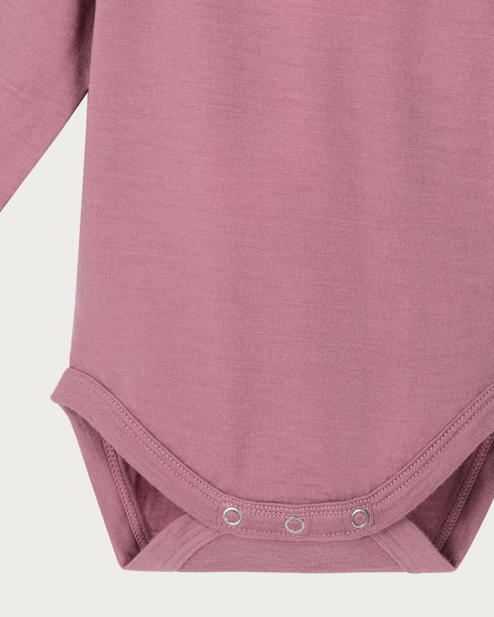 Babu Unisex Onesie Merino Long Sleeve Bodysuit - Blossom