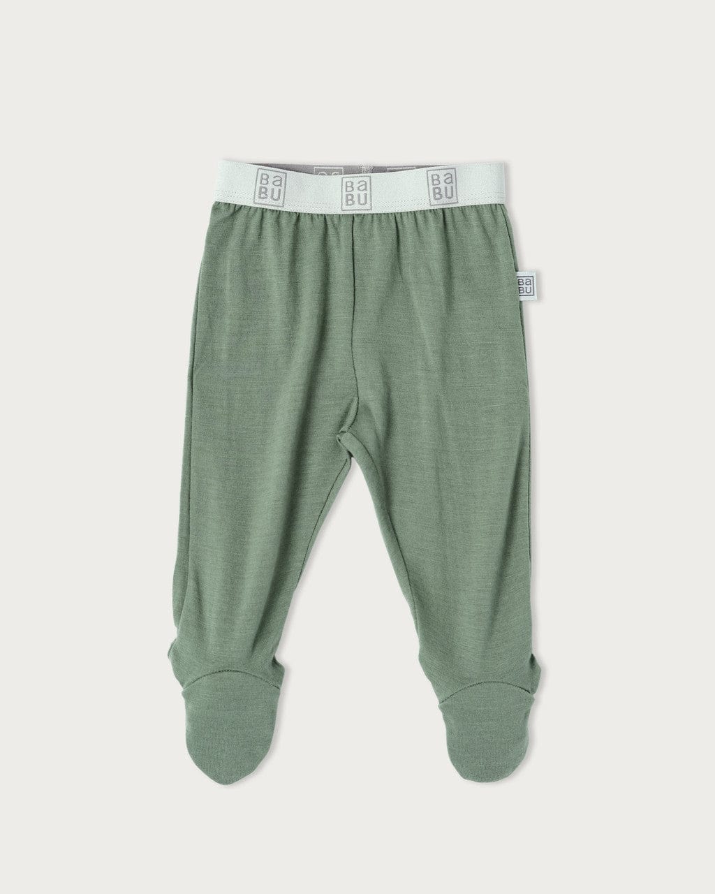 Babu Unisex Pants Newborn Merino Footed Legging Sage