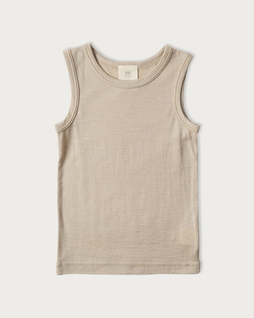 Babu Unisex Singlet Mushroom / 8Y Merino Singlet - Mushroom