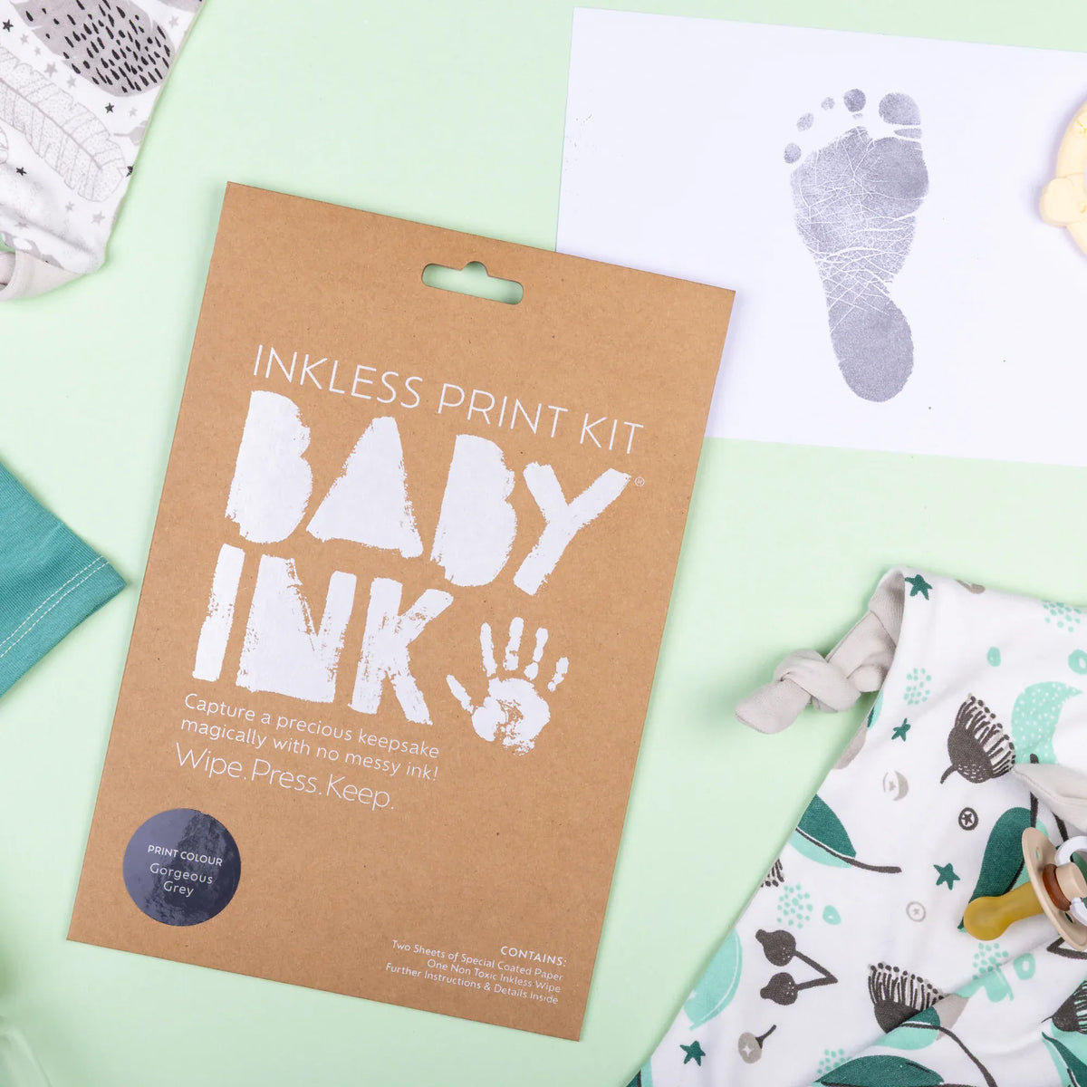 Baby Ink Baby Gift Grey BABYInk Inkless Print Kit