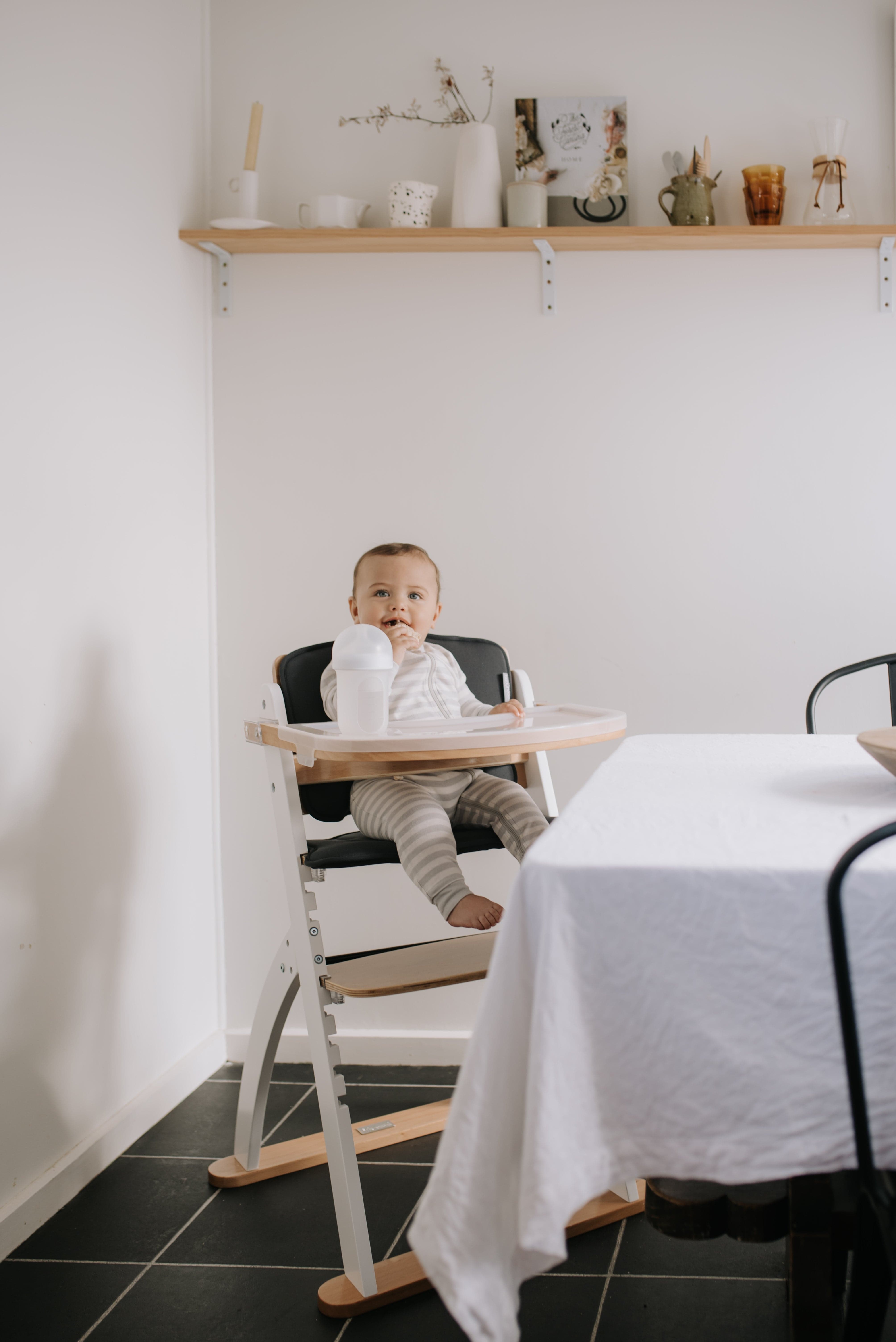 Babyhood Childrens Furniture White/Beech Babyhood Ava High Chair