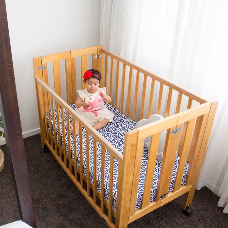 Babyhood Furniture Nursery Baltic Oak Babyhood Fold N Go Cot - Baltic Oak