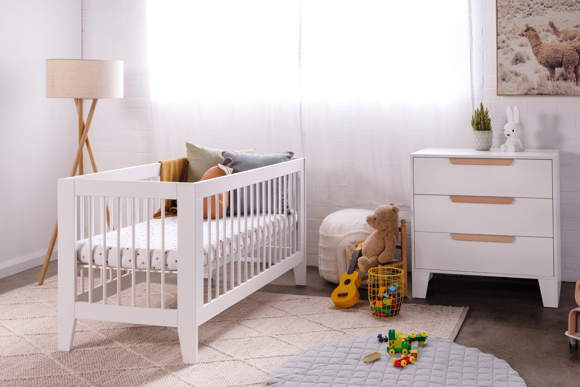 Babyrest Furniture Nursery White Hague Cot