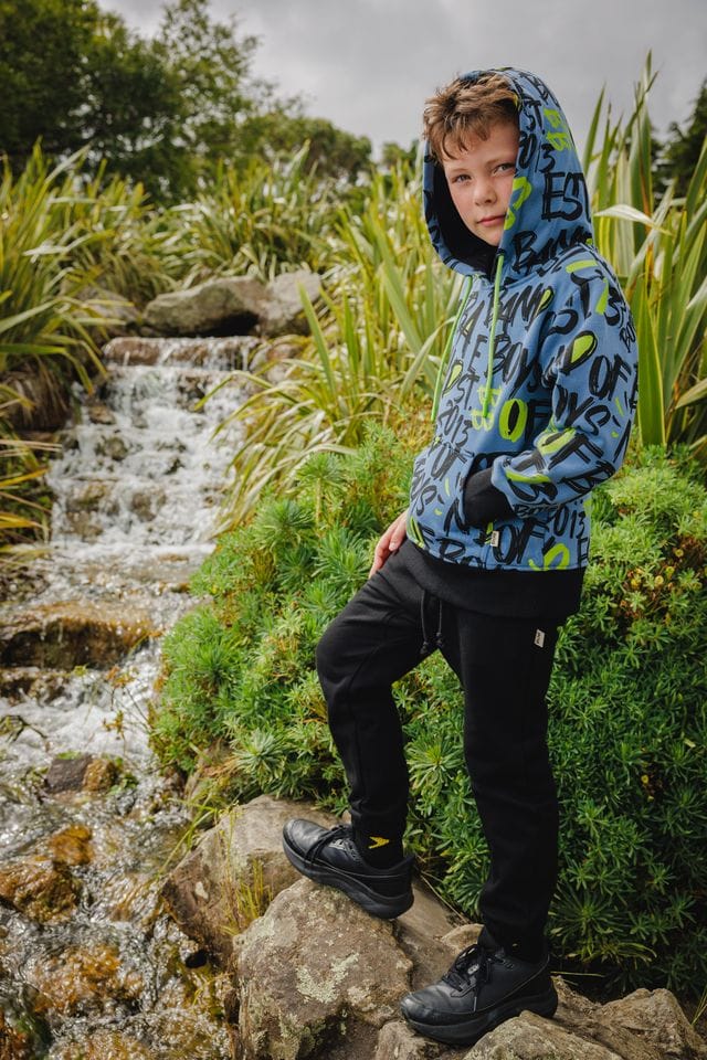 Band of Boys Boys Jumper Blue BOB Graffiti Hood