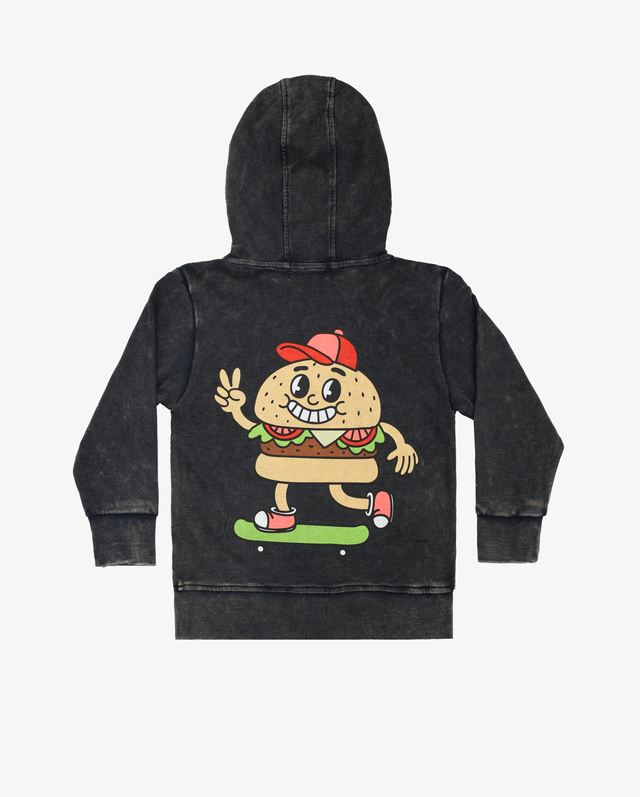 Band of Boys Boys Jumper Navy Wash Burger Repeat Hood