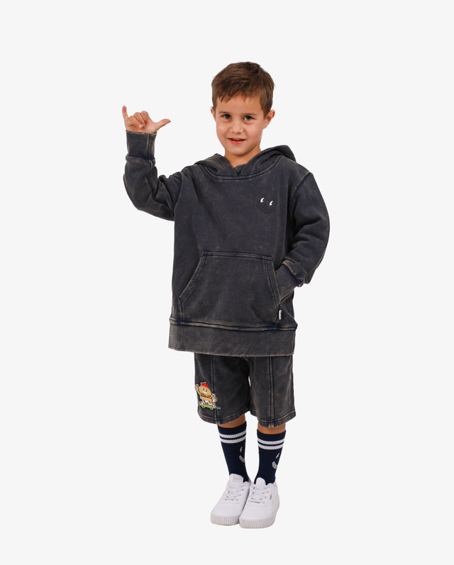 Band of Boys Boys Jumper Navy Wash Burger Repeat Hood