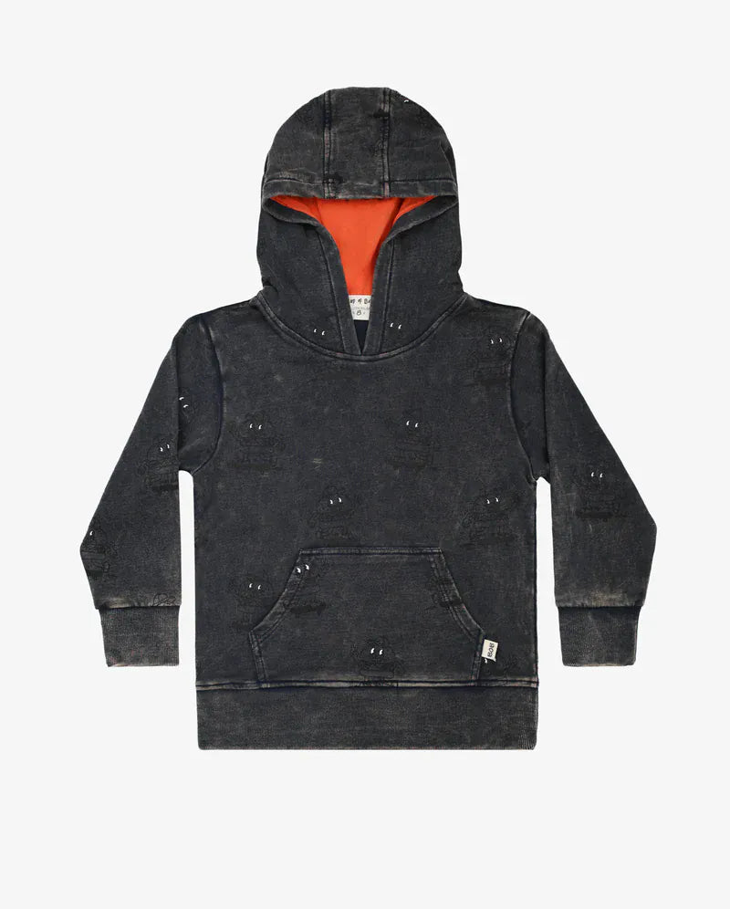 Band of Boys Boys Jumper Navy Wash Burger Repeat Hood