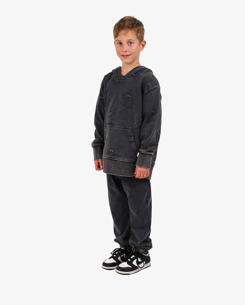 Band of Boys Boys Jumper Navy Wash Burger Repeat Hood