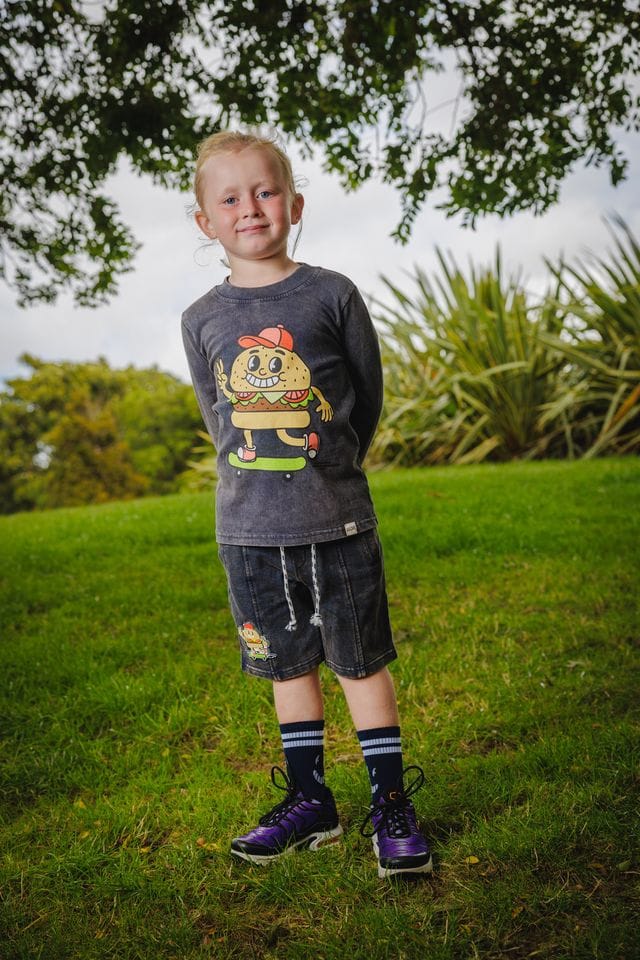 Band of Boys Boys Tops Navy Wash Burger LS Tee