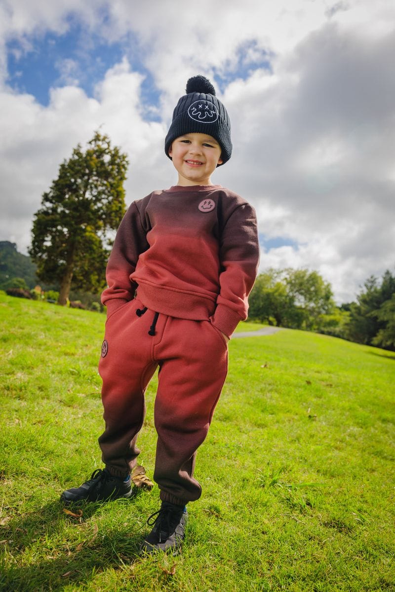 Band of Boys Hats Black Squiggle Smile Beanie