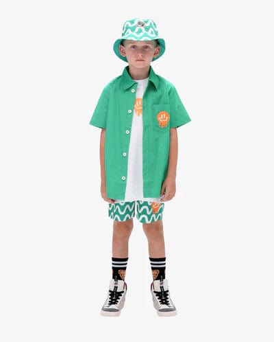 Band of Boys Hats Green Squiggle Reversible Bucket Hat