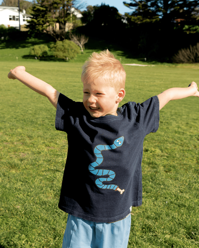 Blue elastic waist shorts for boys by Band of Boys, featuring a comfortable fit and casual style.