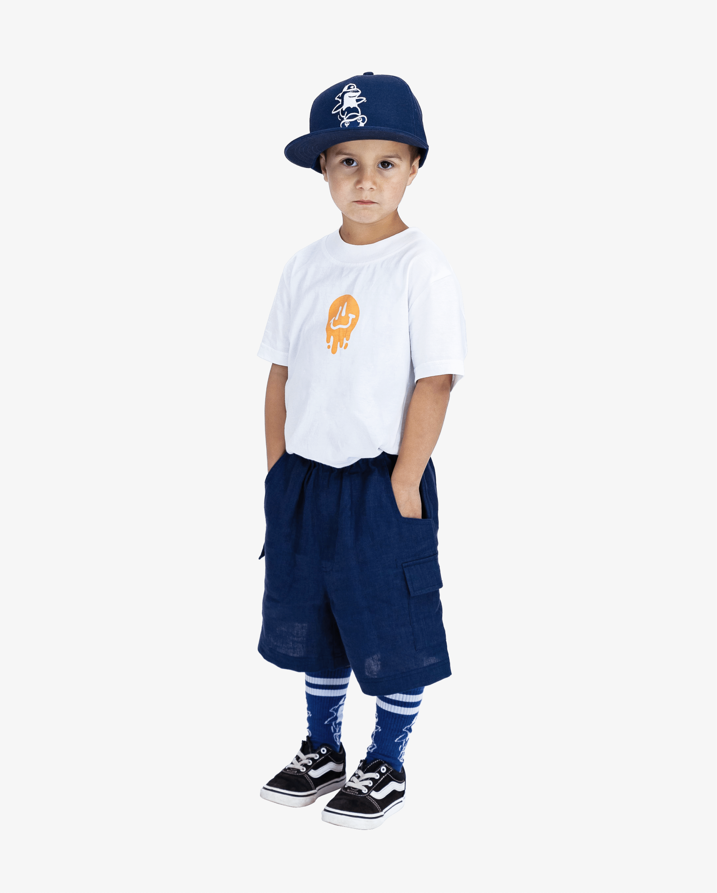 Band of Boys Shorts Navy Linen Cargo Shorts