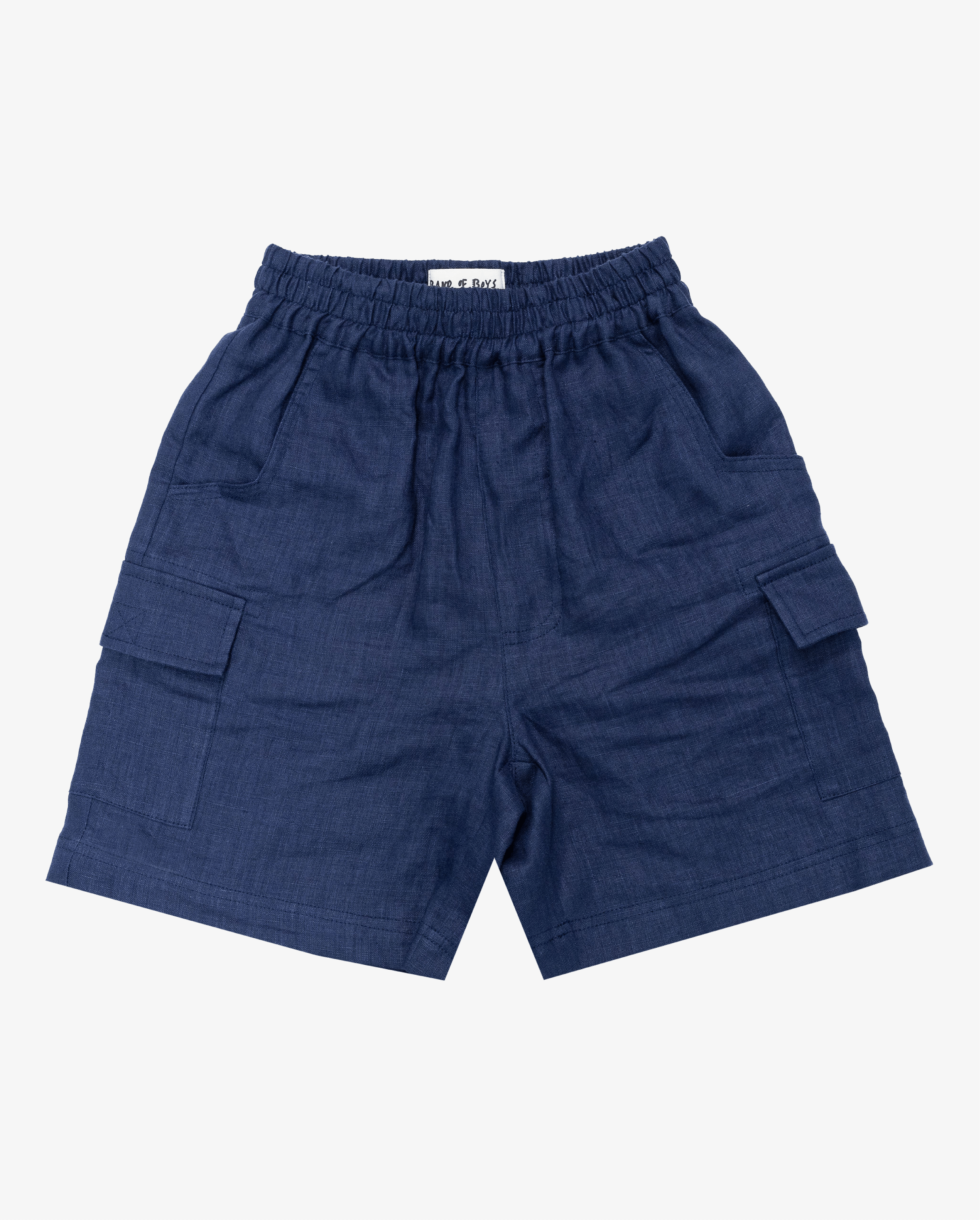 Band of Boys Shorts Navy Linen Cargo Shorts