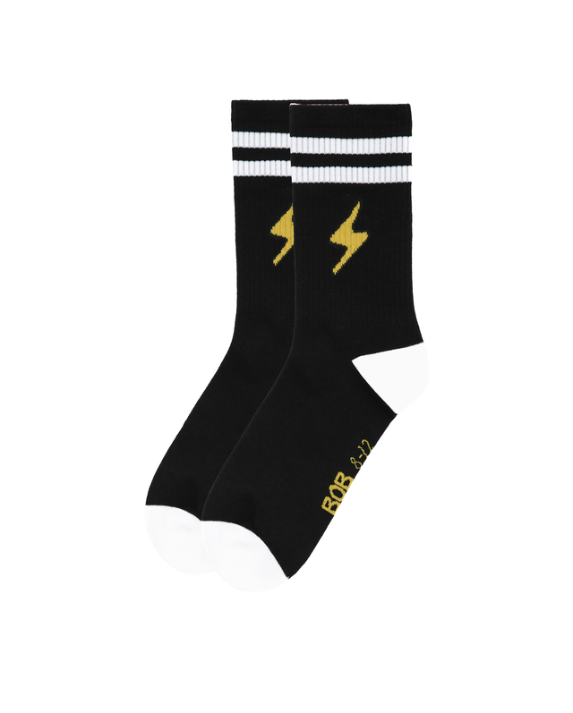 Band of Boys Socks 4-8Y Black Bolts Skate Sock