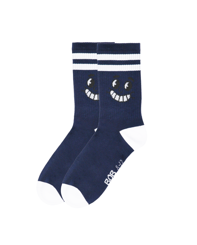 Band of Boys Socks 4-8Y Navy Smile Skate Sock