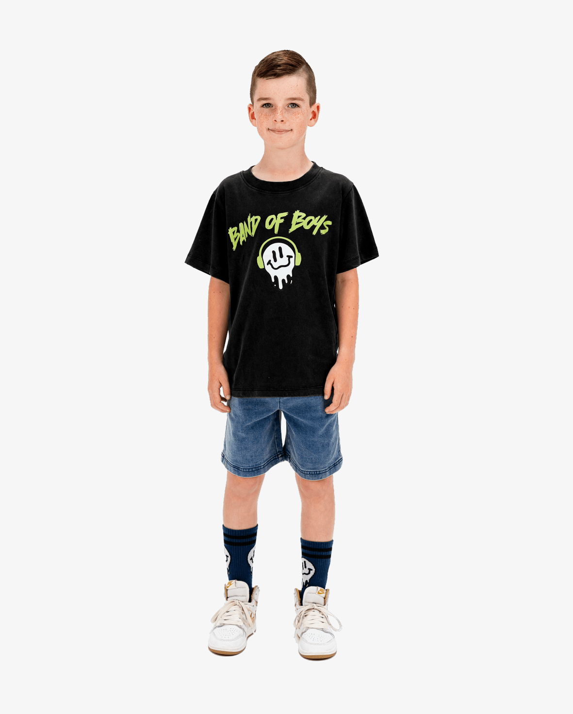 Band of Boys Tees Black Wash BOB Smile Tee