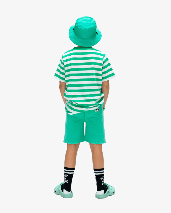 Band of Boys Tees Green Striped Smile Tee