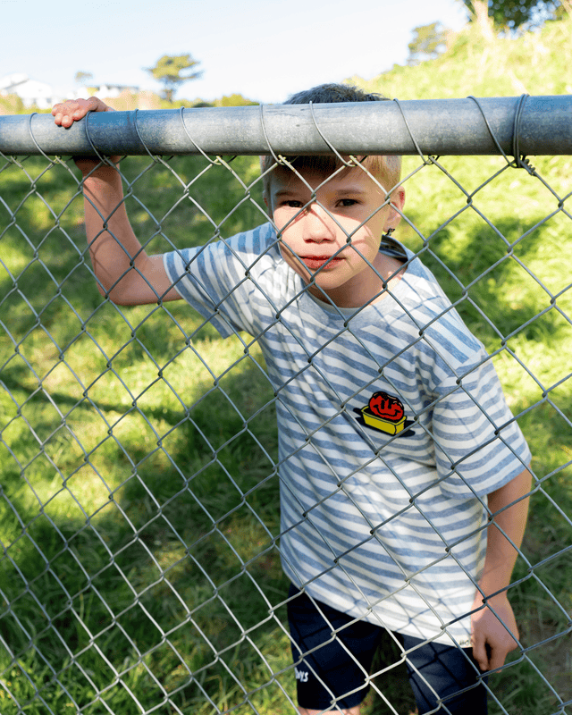 Band of Boys Tees Grey Stripe Smile Nuggets Tee