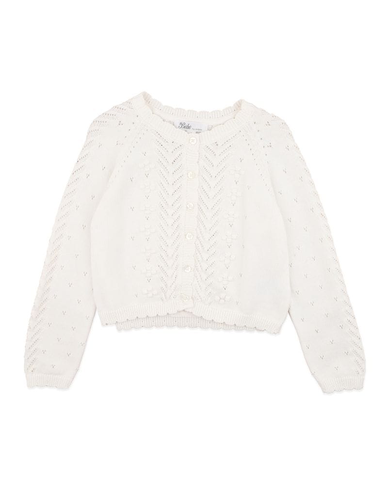 Bebe by Minhaha Girls Jumper 3Y Girls Organic Cloud Pointelle Cardi
