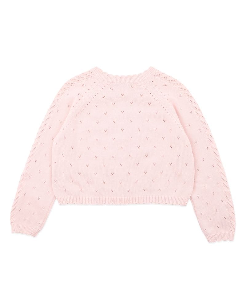 Bebe by Minhaha Girls Jumper Girls Organic Pink Pointelle Cardi