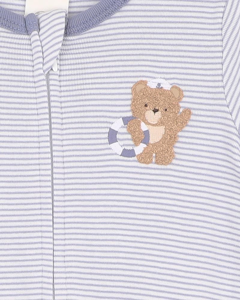 Bebe by Minihaha Boys All In Ones Axel Organic Stripe Zipsuit