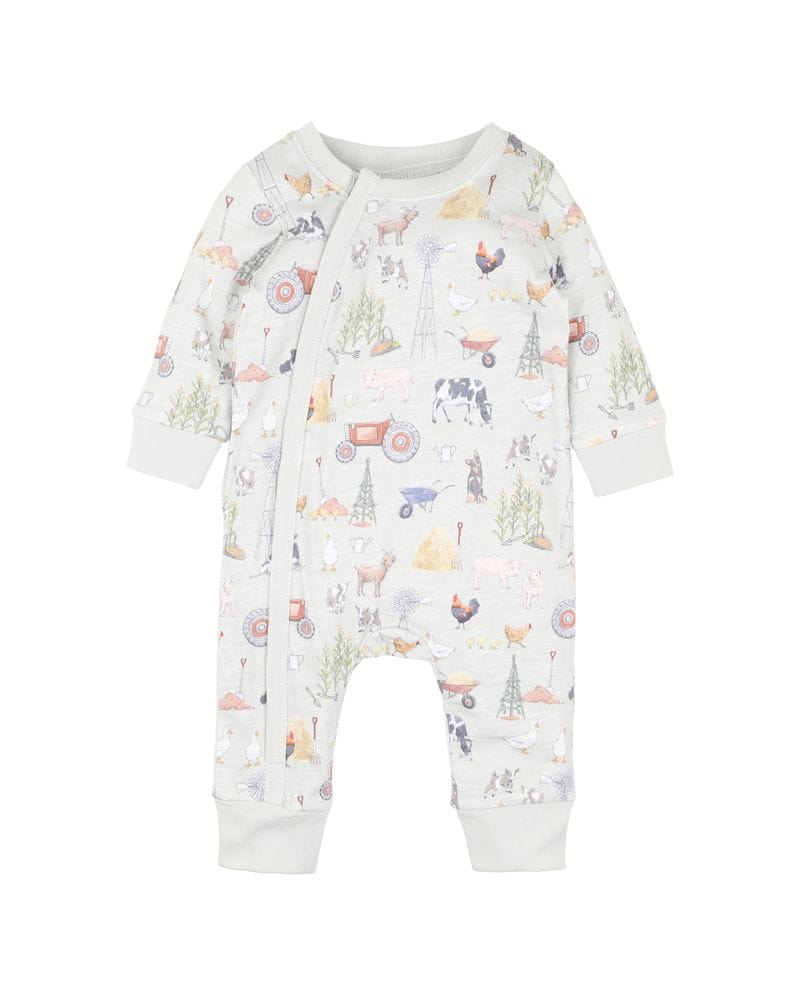 Bebe by Minihaha Boys All In Ones Chester Print LS Zip Romper