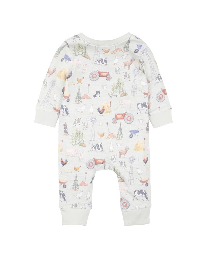 Bebe by Minihaha Boys All In Ones Chester Print LS Zip Romper