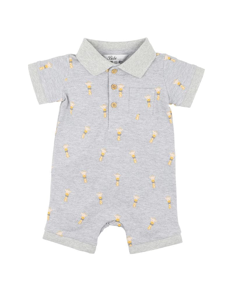 Bebe by Minihaha Boys All In Ones Ellis Giraffe Polo Romper