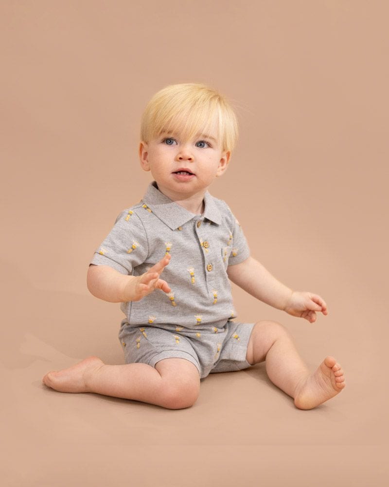 Bebe by Minihaha Boys All In Ones Ellis Giraffe Polo Romper