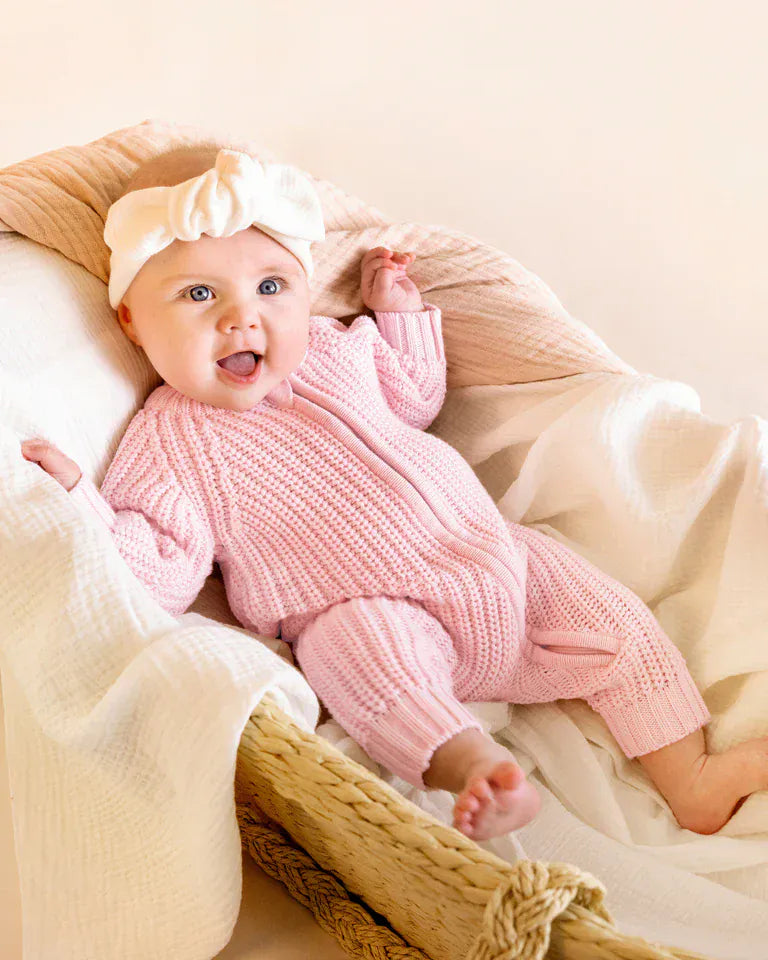 Bebe by Minihaha Boys All In Ones Knitted Zip Romper