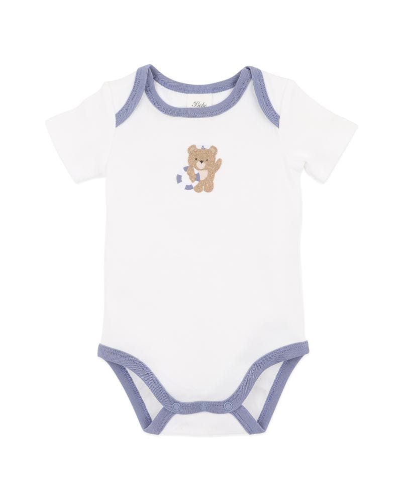 Bebe by Minihaha Boys All In Ones NB Axel Sailor Bear Organic Bodysuit