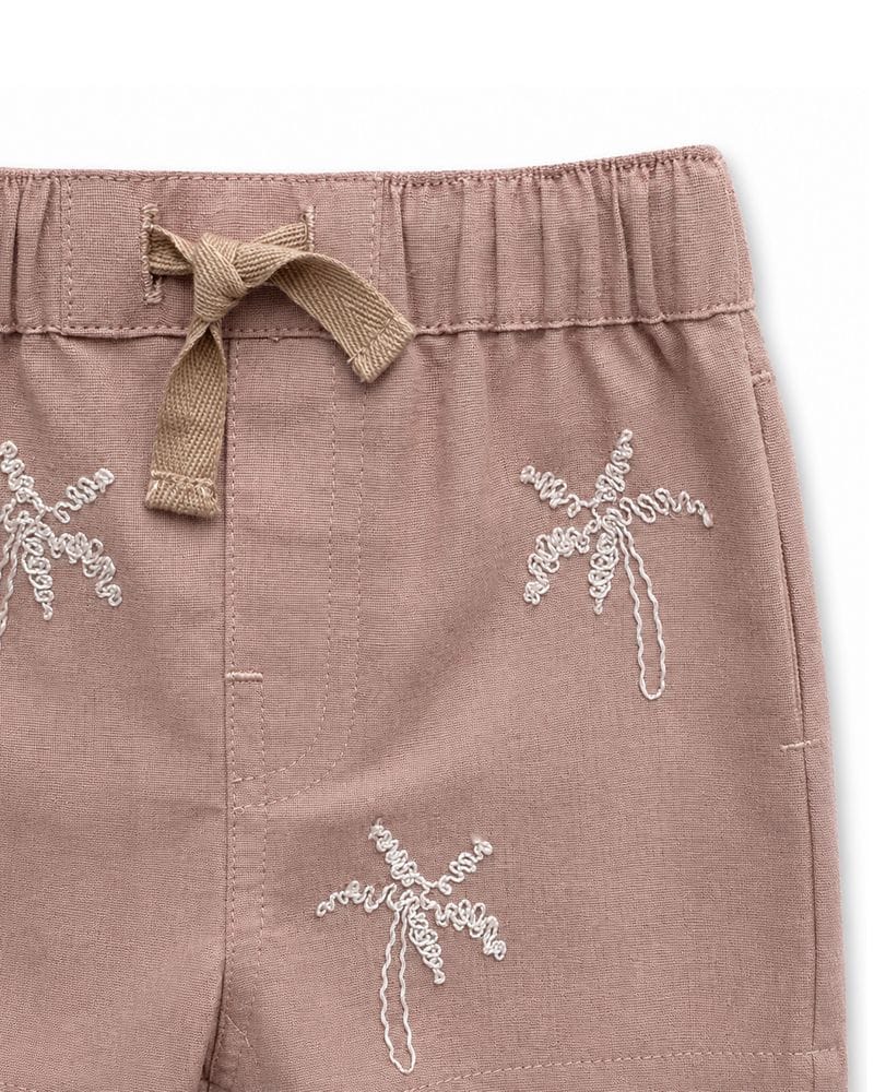 Bebe by Minihaha Boys Bottoms Max Palm Embroidered Shorts