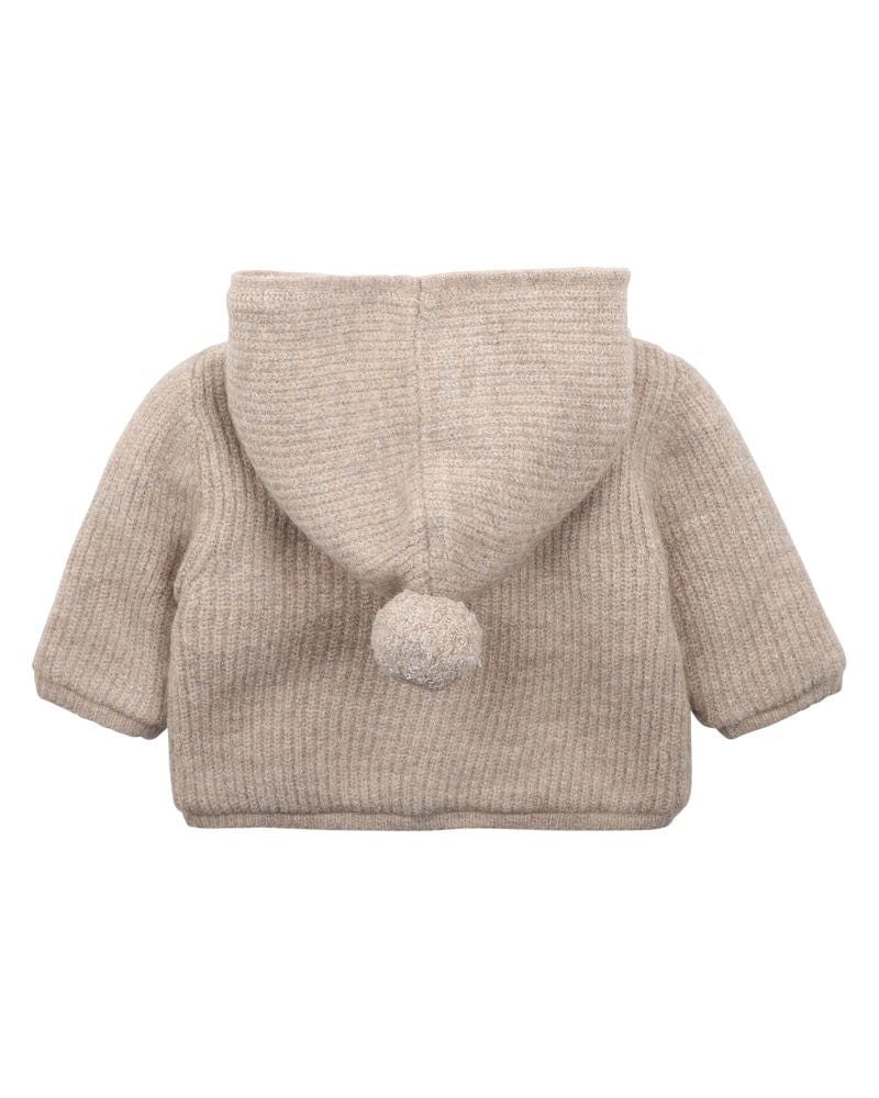 Bebe by Minihaha Boys Jacket Taupe Knitted Hooded Jacket