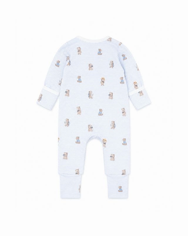 Bebe by Minihaha Boys Onesie Brady Stripe Organic LS Zipsuit