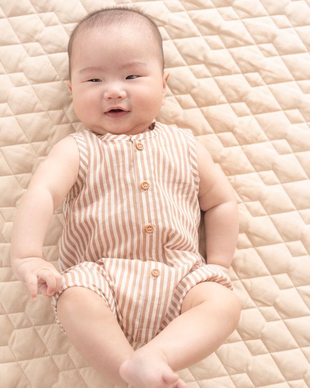 Bebe by Minihaha Boys Onesie Brady Stripe Woven Romper