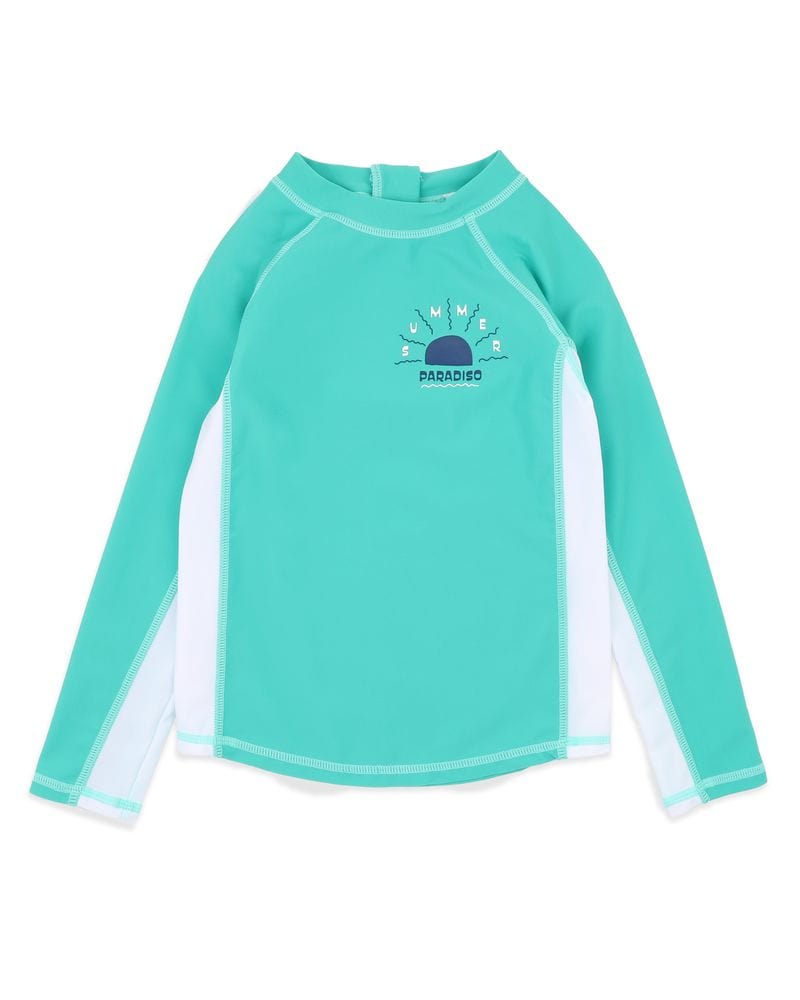 Bebe by Minihaha Boys Swimwear Boys Teal L/S Rash Top