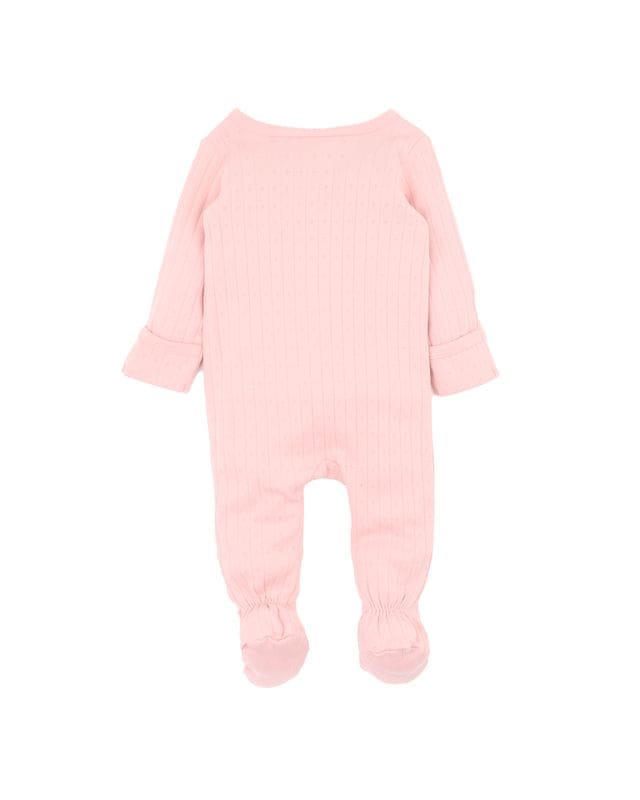 Bebe by Minihaha Girls All In One Blossom Organic Pointelle L/S Zipsuit