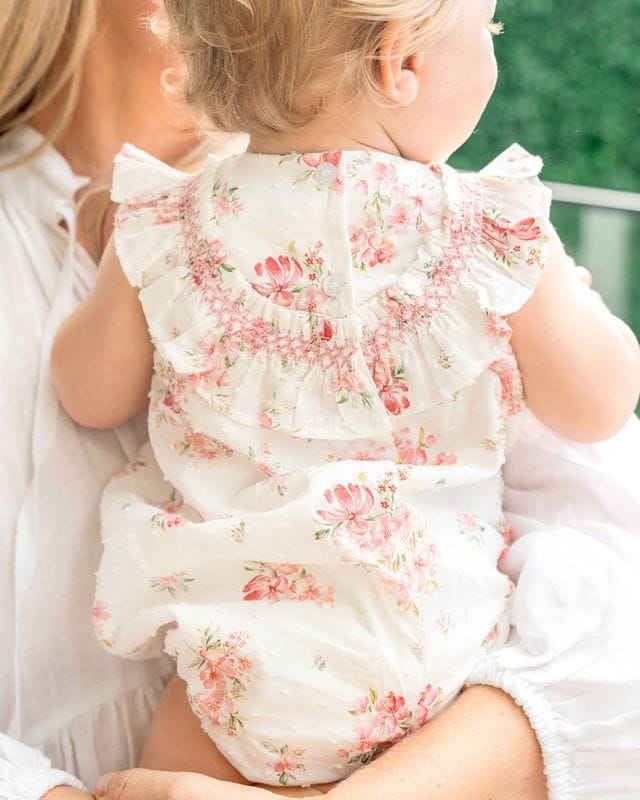 Bebe by Minihaha Girls All In One Chelsea Frill Yoke Romper