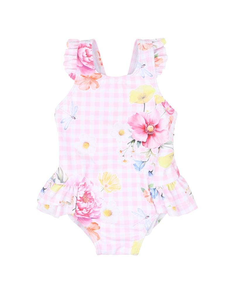 Bebe by Minihaha Girls All In One Connie Swimsuit with Swim Nappy