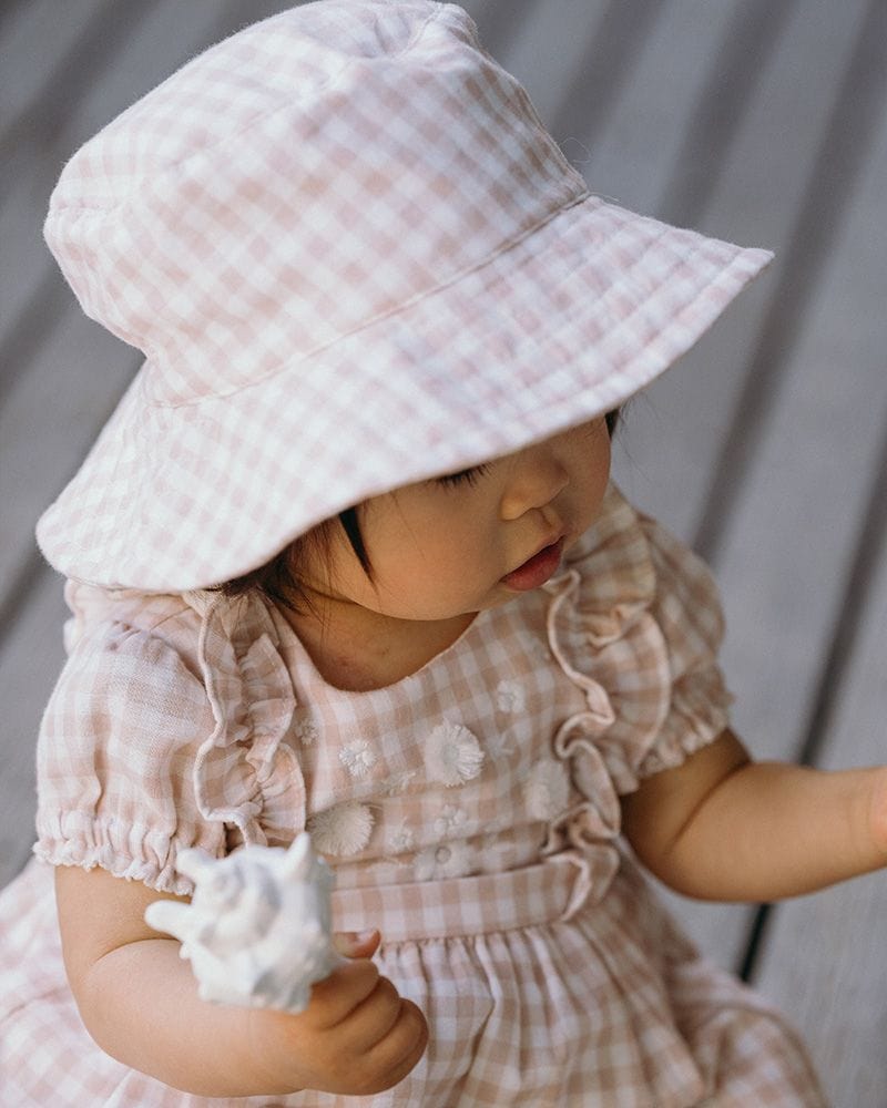 Bebe by Minihaha Girls All In One Morgan Gingham Sunhat