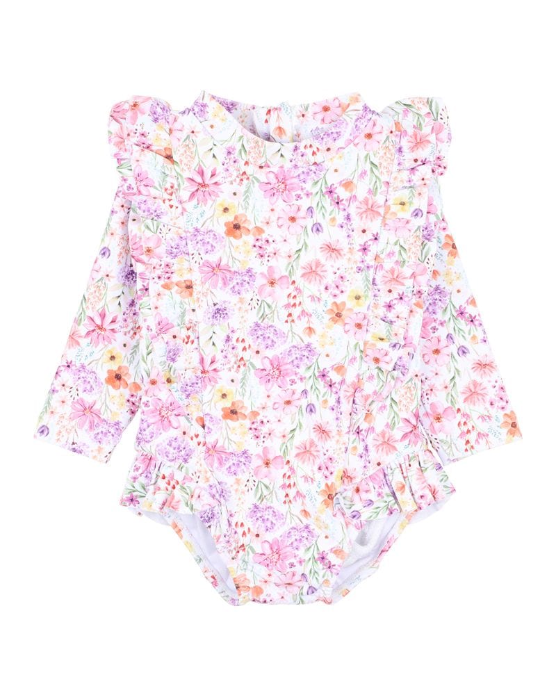 Bebe by Minihaha Girls All In One Nadia Print LS Sunsuit