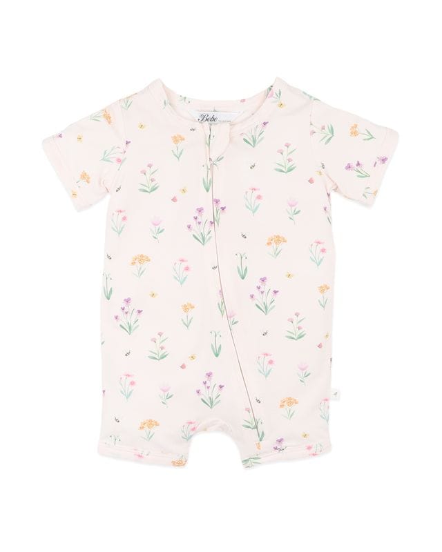 Bebe by Minihaha Girls All In One NB Eliza Print Eco Cosy S/S Romper